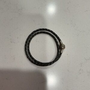 Pandora Black Braided Leather Bracelet